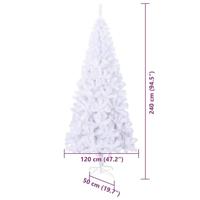 Kunstkerstboom met 300 LED Wit 240 cm PVC en staal - thumbnail