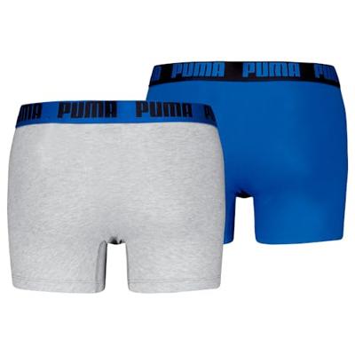 Puma Boxershorts Everyday Basic 2-pack Light Grey Melange / Blue-L
