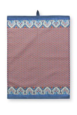 Pip Studio Flower Festival Theedoek Rood/Blauw