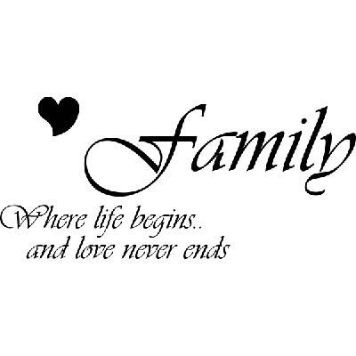 Family, Where life begins - Muursticker Family, Where life begins - Muursticker