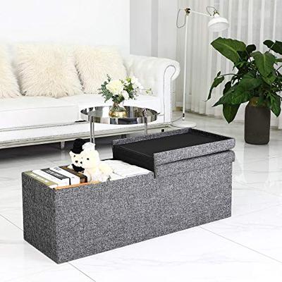 Opvouwbare Zitbank met opbergruimte en deksel - 80cm - Donkergrijs Opvouwbare Zitbank met opbergruimte en deksel - 80cm - Donkergrijs