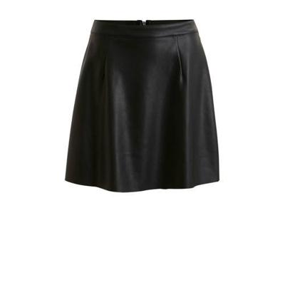 VILA imitatieleren rok zwart