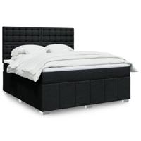 Boxspring met matras stof zwart 180x200 cm - thumbnail