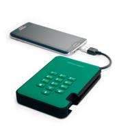 iStorage diskAshur2 SSD 128 GB Groen - Veilige draagbare Solid State Drive - Beveiligd met een wachtwoord - Stofdicht en waterdicht - Hardwarematige versleuteling - thumbnail