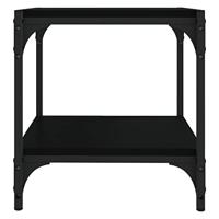 Tv-meubel 40x33x41 cm bewerkt hout en staal zwart - thumbnail