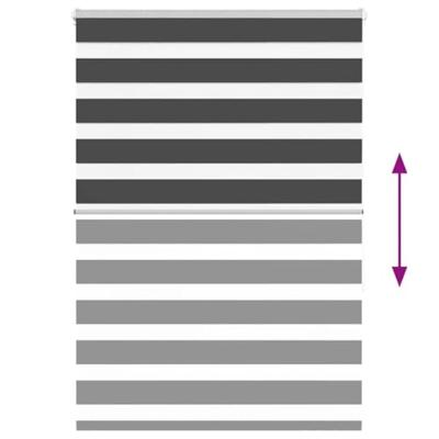 VidaXL Zebra rolgordijn 115x150 cm stofbreedte 110,9 cm zwart VidaXL Zebra rolgordijn 115x150 cm stofbreedte 110,9 cm zwart