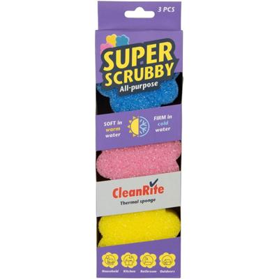 CleanRite Super scrubby spons 3-delig all purpose