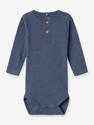 Body met lange mouwen NBFKAB baby jongen NAME IT gemêleerd blauw Body met lange mouwen NBFKAB baby jongen NAME IT gemêleerd blauw