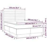 Boxspring met matras en LED stof crèmekleurig 140x200 cm - thumbnail