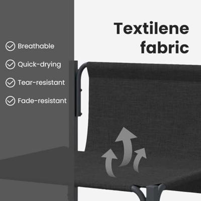 Tuinbankenset met kussen 12 pcs Zwart Staal