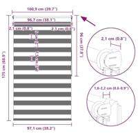 VidaXL Zebra rolgordijn 100,9 x 175 cm stofbreedte 96,7 cm koffiebruin - thumbnail