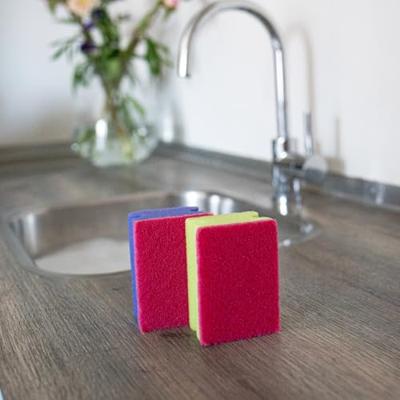 Sorbo schuurspons met greep colour 6st