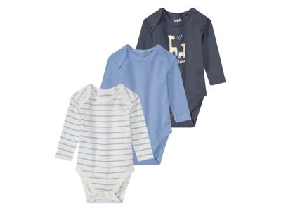 lupilu Rompertjes (74/80, Wit/donkerblauw/blauw)