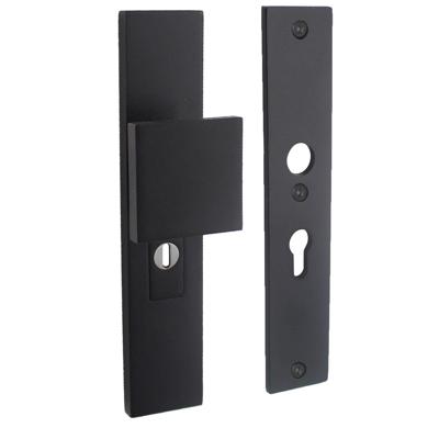 Intersteel Veiligheidsbeslag SKG3 rechthoekig duwer/geen kruk PC55mm kerntrekbeveiliging - mat zwart