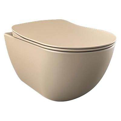 Creavit Hangend Toilet - 35.3x51cm - spoelrandloos - mat cappucino FE322-11CM00E-0000 Creavit Hangend Toilet - 35.3x51cm - spoelrandloos - mat cappucino FE322-11CM00E-0000