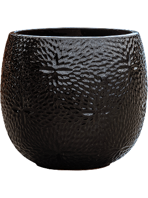 Pot Marly Black ronde zwarte bloempot voor binnen en buiten 41x38 cm