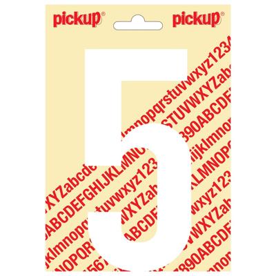Plakcijfer Nobel Sticker getal 5 wit Pickup - Pickup