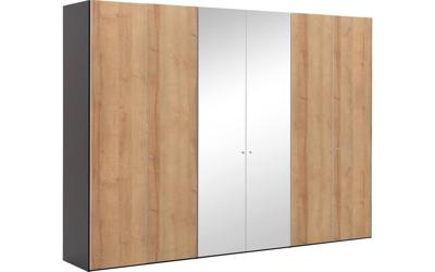 Goossens Kledingkast Easy Storage Ddk, Kledingkast 304 cm breed, 220 cm hoog, 4x draaideur en 2x spiegel draaideur midden Goossens Kledingkast Easy Storage Ddk, Kledingkast 304 cm breed, 220 cm hoog, 4x draaideur en 2x spiegel draaideur midden