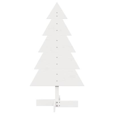 Kerstdecoratie kerstboom 100 cm massief grenenhout wit - thumbnail