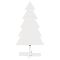 VidaXL Kerstdecoratie kerstboom 100 cm massief grenenhout wit - thumbnail