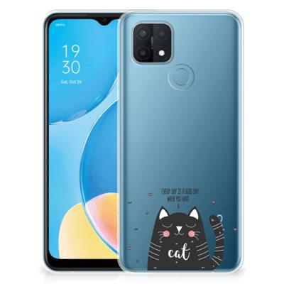 OPPO A15 Telefoonhoesje met Naam Cat Good Day OPPO A15 Telefoonhoesje met Naam Cat Good Day
