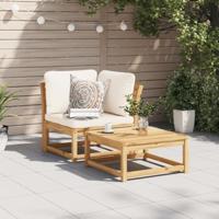 Tuinhoekbank met kussens 73x73x65 cm massief acaciahout - thumbnail