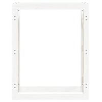 VidaXL Haardhoutrek 80x25x100 cm massief grenenhout wit - thumbnail