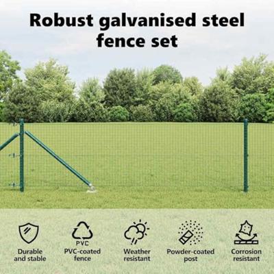 VidaXL Afrasteringspaal groen 10 x 0,5 m (25 x 25 mm gaas) staal