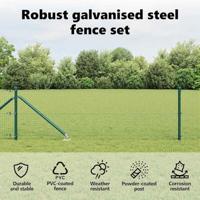 VidaXL Afrasteringspaal groen 10 x 0,5 m (25 x 25 mm gaas) staal - thumbnail