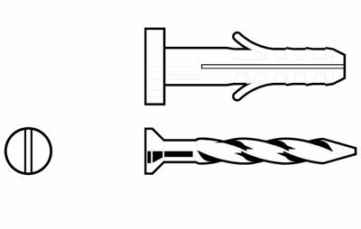 DQ kraagplug (hoekankerplug) 8x50mm incl. nagel (200st)