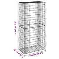 Schanskorf 100x50x200 cm gegalvaniseerd ijzer zilverkleurig - thumbnail