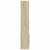 Hoge kast 63x33x180 cm bewerkt hout sonoma eikenkleurig - thumbnail