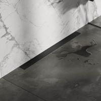 Brauer Douchegoot met Multifunctioneel Rooster en Flens Voor Wandmontage - 80 cm - Mat Zwart - thumbnail