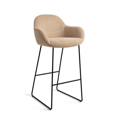 Jesper Home Barkruk 'Kushi' Slide Black, kleur Desert Dunes (zithoogte 77cm)