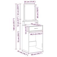 Kaptafel met lade Oud Hout 50 x 41 x 140 cm Bewerkt hout - thumbnail