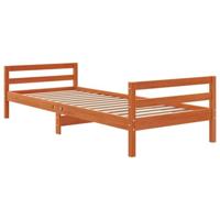 Bedframe zonder matras massief grenenhout wasbruin 75x190 cm - thumbnail