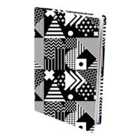 Dresz boekenkaft Memphis A4 textiel/elastaan zwart/wit - thumbnail