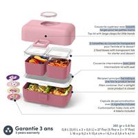 Kinderlunchbox - MONBENTO - 3 vakken - BPA-vrij - MB Tresor Rose Blush - thumbnail