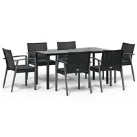 7-delige Tuinset met kussens poly rattan en staal - thumbnail