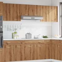 Hangkast 40x31x60 cm bewerkt hout artisanaal eikenkleur - thumbnail