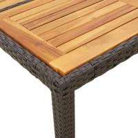 Tuintafel met acaciahouten blad 90x90x75 cm poly rattan zwart - thumbnail
