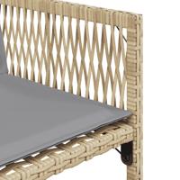 5-delige Tuinset met kussens poly rattan gemengd beige - thumbnail