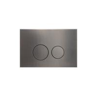 Bedieningsplaat Qeramiq Push Met DualfFush Frontbediening Metaal Rond Gunmetal - thumbnail
