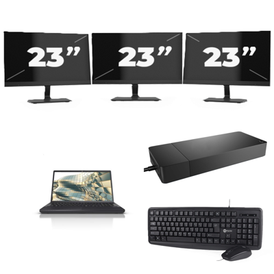 Fujitsu Lifebook A3510 - Intel Core i3-10e Generatie - 15 inch - 8GB RAM - 256GB SSD - Windows 11 Home + 3x 23 inch Monitor Fujitsu Lifebook A3510 - Intel Core i3-10e Generatie - 15 inch - 8GB RAM - 256GB SSD - Windows 11 Home + 3x 23 inch Monitor