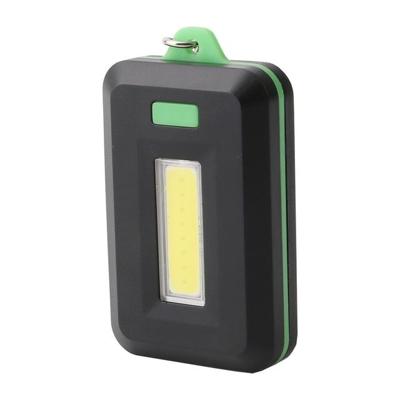 2 stuks 3W mini COB LED Zaklamp sleutelhanger Emergency Camping rugzak licht met 3 modi (groen)