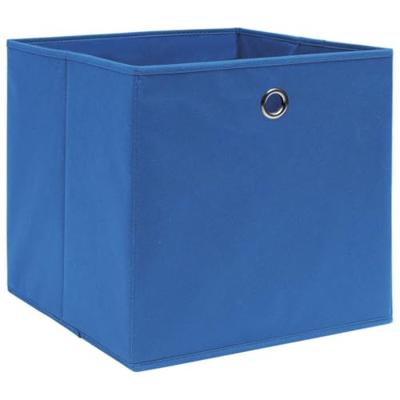 VidaXL Opbergboxen 4 st 32x32x32 cm stof blauw VidaXL Opbergboxen 4 st 32x32x32 cm stof blauw