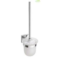 Toiletborstelhouder Sapho X-Square Hangend 11x39 cm Chroom / Melkglas - thumbnail