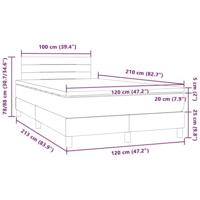 Boxspring met matras fluweel donkerblauw 120x210 cm - thumbnail