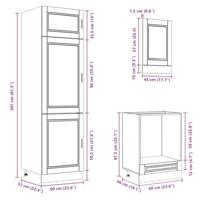 7-delige Keukenkastenset Porto bewerkt hout oud houtkleurig - thumbnail