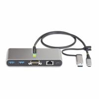 StarTech.com 2-Port USB-C Hub met Ethernet en RS232 Serial, Geïntegreerde USB-C naar USB-A Dongle, 100W PD, 2x USB-A 5Gbps - thumbnail